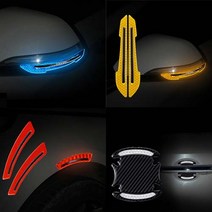 포원 레이 캐스퍼 모닝 꾸미기 반사 스티커 테이프 필름, 사이드미러2개, 옐로우