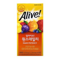 얼라이브 원스데일리 멀티 비타민, 60정, 1개