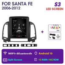 JMCQ 2 Din 안드로이드 자동차 라디오 멀티미디어 비디오 플레이어 현대 산타페 2006-2012 테슬라 스타일 4, 01 S3-MIC