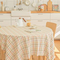 데일리라이프 체크 방수 식탁보, 05)앤드모어(방수), 정사각(140x140)