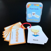 몬테소리 교육용 영어 학습 카드 플래시 어린이용 인지 교육 완구 그림 메모리 게임 선물, [09] Body Parts