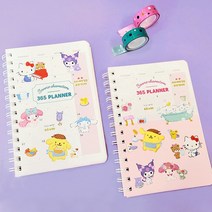 4000 산리오캐릭터 PP 365플래너 예쁜 만년형 다이어리 스케줄러, 랜덤