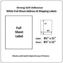 BESTeck Full-Sheet 1UP 8.5”x11” Self Adhesive Shipping Address Labels for USPS Fedex UPS Amazon FBA, 1