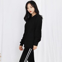 남녀 커플 기모 포근한 맨투맨 라운드 티셔츠 상의