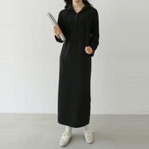 제이블리 후드 단추 롱 맥시 긴팔 원피스