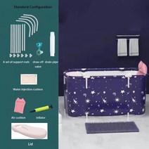 월풀욕조 스파 히노끼 두꺼운 욕조 성인 및 어린이용 대형 120cm 땀이 나는 스팀 기능 휴대용 홈 사우나 단열 접이식 목욕 양동이, Starry Sky with lid