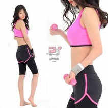 스포츠 요가 여자 레쉬가드 반바지 6부 한줄 레깅스