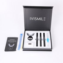 치아미백 셀프 미백겔 화이트닝패치 ivismile 무선 키트 젤 키트 led 라이트 탈감작 젤 12 pap 안전 젤, 검은 색, 협력사