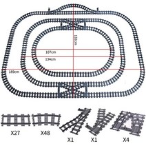 레고 호환 파워 펑션 동력 블럭 도시 기차 유연한 트랙 포크 직선 곡선 레일 철도 빌딩, xgdtc28