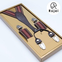 로제이 남성용 정장 가죽 서스펜더멜빵 RMGS006 BW