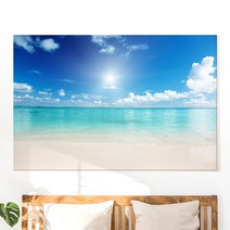 바다사진 물그림 바다액자 물사진 물멍 카페 감성 해변 창문 인테리어 캔버스 액자, 01.태양아래바다