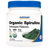 뉴트리코스트 오가닉 스피루리나 1lb 454서빙 Nutricost Organic Spirulina