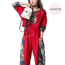 Makone 여성한복 플라워 가든 바지세트 퓨전