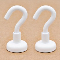 초강력 네오디움 자석 후크 고리 걸이 행거 가방 다용도 마스크 현관 차키, 화이트