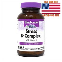 BlueBonnet 스트레스 비타민B 컴플렉스 100정 베지캡슐 블루보넷 미국 직구 사은품 추가증정