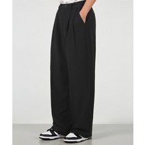 GLW 투턱 와이드 슬랙스 블랙