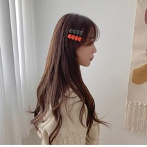 오슈 귀여운 여친선물 복실한 더블 하트 집게핀