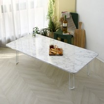 국산 교자상 접이식 큰상 밥상 1200X600 대형상 집들이상 손님상 박세리상 6인용 8인용 대형상 거실탁자 좌식 마블 화이트 블랙 대리석 소파 테이블 4인용, 비앙코까라라(유광)