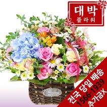 대박플라워 파란하늘 꽃바구니 생일선물 기념일 출산꽃선물 병문안 꽃배달
