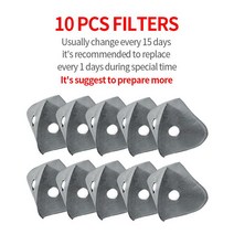 CoolChange-사이클링 페이스 마스크 필터 PM2.5 오염 방지 활성탄 보호 먼지 교체 액세서리, [01] 3 PCS Filters