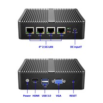 미니pc 팬리스 미니 PC 4 인텔 2.5G LAN 스위치 셀러론 J4125 4x2500M i225 Nic 미니 라우터 서버 ESXI HD-, 03 No System_03 UK, 01 No RAM No Storage