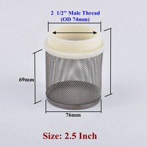 농업용물탱크 1/2 "-4" 304 스테인레스 스틸 필터 스크린 수족관 물고기 탱크 펌프 입구 농업 절, 07 2.5 Inch_02 5 Pieces