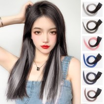 시크릿 투톤 헤어 브릿지 트윙클 붙임 머리 피스 발레아쥬 옴브레 부분 가발, 투톤에쉬핑크