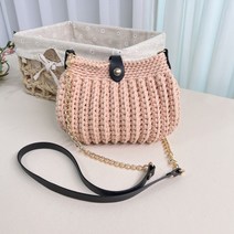 도두리 diy 뜨개질 손뜨개 코바늘 가방만들기 패키지 키트 클램데일리백 동영상제공, 클램데일리백(살구스무디)