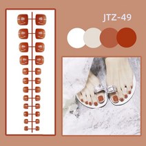 붙이는젤네일 네일팁 24P 아크릴 발톱 팁 밝은 얼굴 네일 아트 이동식 인조 접착제 포, 한개옵션1, 19 JTZ49-False Toenails