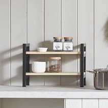 핀란디아 피노 원목 2단 다용도 주방 / 미니선반, 블랙