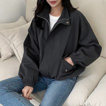 쓰리타임 / 기본 베이직 하이넥 숏 야상 자켓