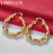 불교용품 금강저 법구 urmylady 라운드 트위스트 후프 귀걸이 24k gold for women 매력 웨딩 약혼 패션 파티 쥬얼리, 없음