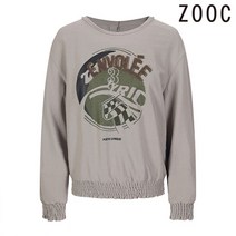 주크 밑단 밴딩 프린트 티셔츠 Z224MSC028 LG