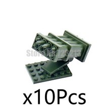 반다이 반다이프라모델 도매 5 10 Pcs Set 미사일 로켓 발사기 회전 육군 군사 액세서리 군인 DIY 빌딩 블록 장난감, Green x10Pcs