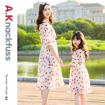 YAHOO 모녀룩 엄마딸 커플룩 맘커플 원피스 아동 스커트 꽃무늬 프린세스 여아
