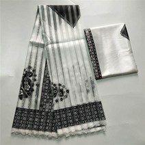 인도원단 아프리카 소재 앙카라 새틴 오간자 원단 여성용 실크 드레스 3 야드 L112286, 13 아이보리_01 6 야드