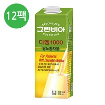 정식품(그린비아) 정식품 그린비아 환자식 당뇨식(디엠) 대용량 1000mlX12팩, 1000ml, 12팩
