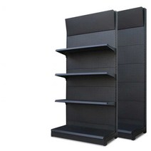 타공정리대 마트상품전시 슈퍼마켓 물건정리 타공판, 무광 블랙( 123x47x200)프레임+빌보드