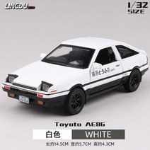 다이캐스트 1:32 Ae86 자동차 모델 초기 텍스트 가을 유명 산악 자전거 신 D 후지와라 다쿠미 두부 가게 합금 소년 선물, White