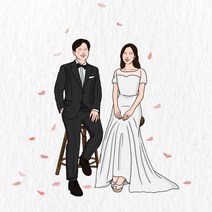 현관문 자석 방수가능 신혼부부인테리어 집들이선물 남편생일선물 부부의날 남편이벤트 아내이벤트 일러스트그림 주문제작상품, 정사각형, 종이배경, 꽃송이