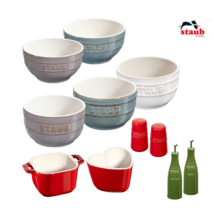 STAUB 라메킨 그릇 모음, 레드-솔트&페퍼 세트
