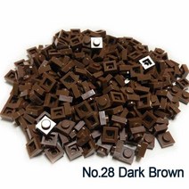 더치커피 메이커 Smartable 플레이트 1x1 빌딩 블록 MOC 부품 DIY 로고 픽셀 아트 QR 코드 벽돌 모자이크, 28 Dark Brown 28