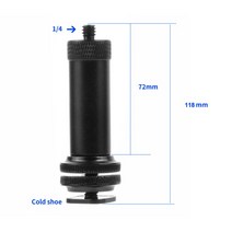나사 연장 컬럼 더블 너트 콜드 슈 삼각대 마운트 1/4 인치 SLR 카메라 프로젝터 브래킷용 LED 조명 어댑, 01 Black