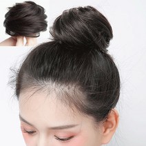 시크릿큐브 똥머리가발 올림머리 붙임가발, 헤어밴드형, 1개, 블랙브라운