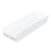 Akro-Mils 30184 플라스틱 중첩 선반 상자 61cm x 20.3cm 10.2cm 블루 6팩 473675, Clear