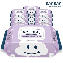 [베베] BAEBAE() 아기물티슈 휴대용 55gsm 캡형30매 10팩, 상세 설명 참조