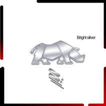 자동차 바디 그릴 배지 엠블럼 3D 금속 테일 스티커 스즈키 짐니 코뿔소 용 JB43 JB, Rhino Grille Bright