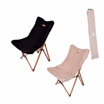 캠핑 캔버스 릴렉스 우드체어 의자커버 포함, 캔버스체어(블랙)