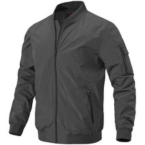 Gopune 남성용 방풍 봄버 재킷 경량 윈드브레이커 아웃도어 골프 패션 코트, Large, Deep Grey