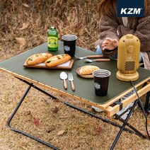 카즈미 윈썸 롤 매트 L 캠핑 테이블 매트 가죽 커버, 다크브라운